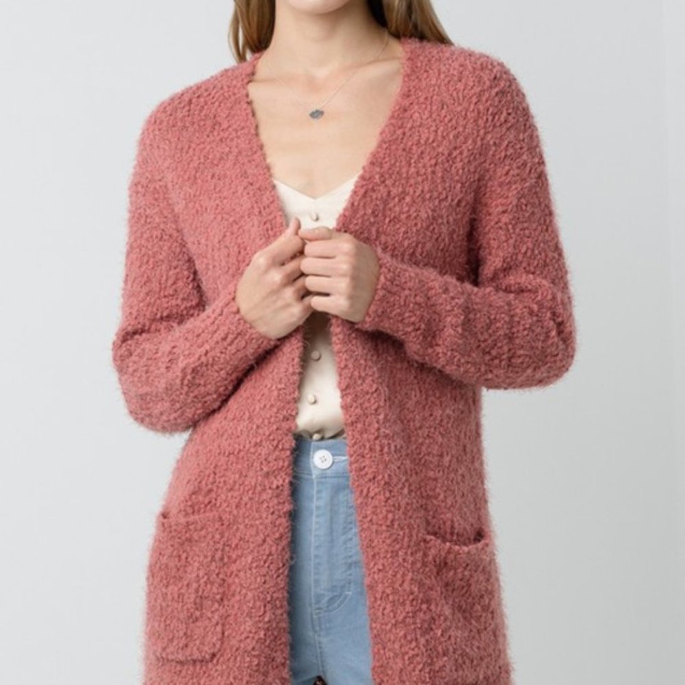 ✨SALE! Cozy Chunky Knit Popcorn Cardigan NWT - Picture 3 of 7